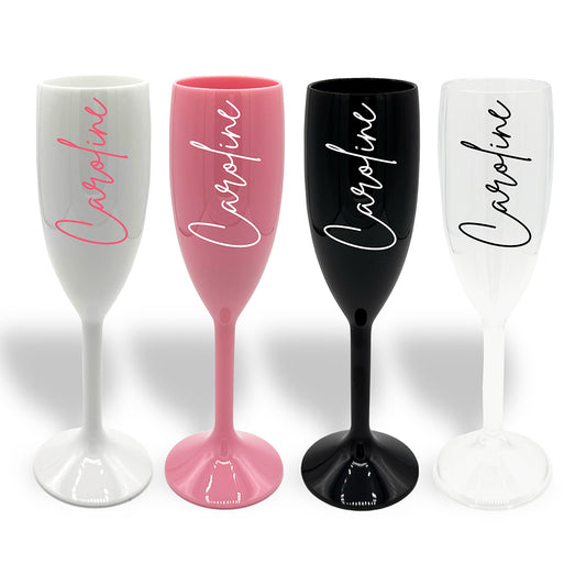 Personalised Plastic Champagne Flutes - Hen Parties, Weddings & Holidays