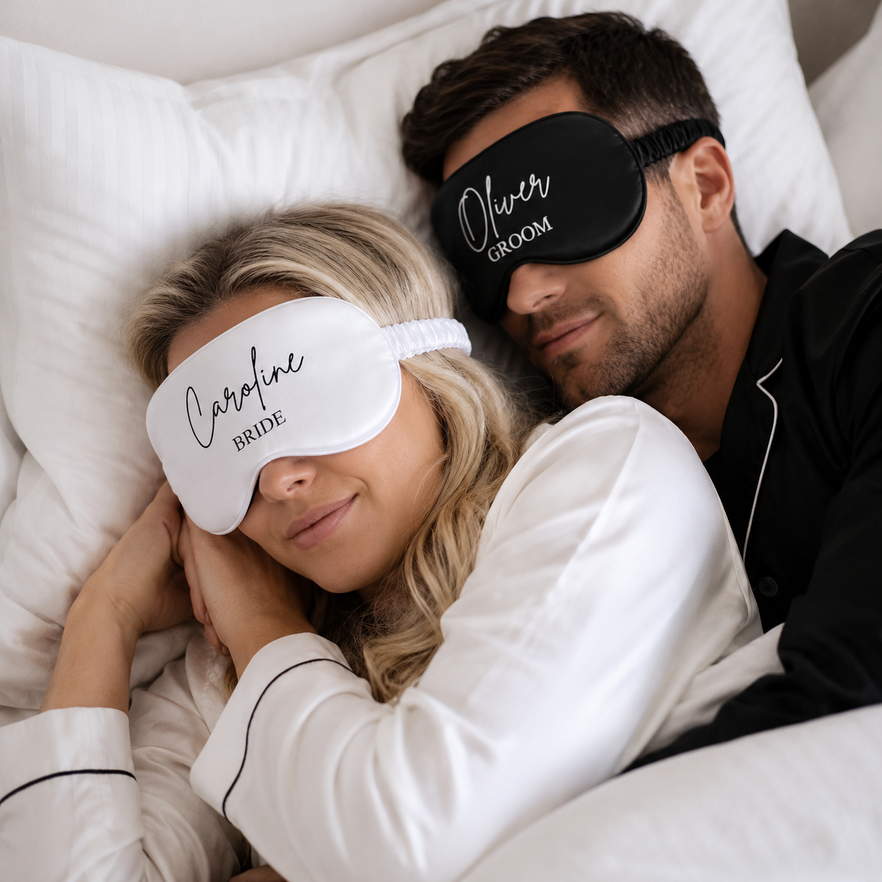 Personalised Bride & Groom Sleep Mask Set