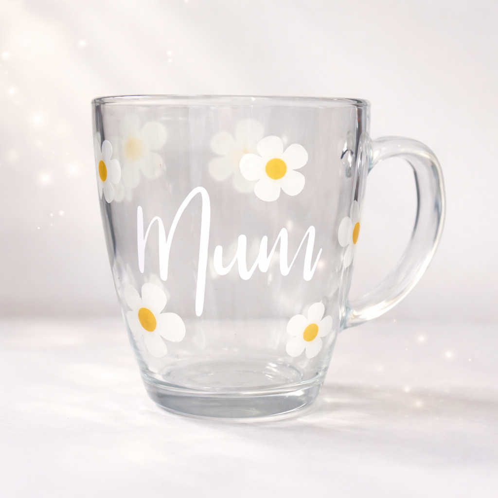 Personalised Mum Glass Mug – 3 Designs Available