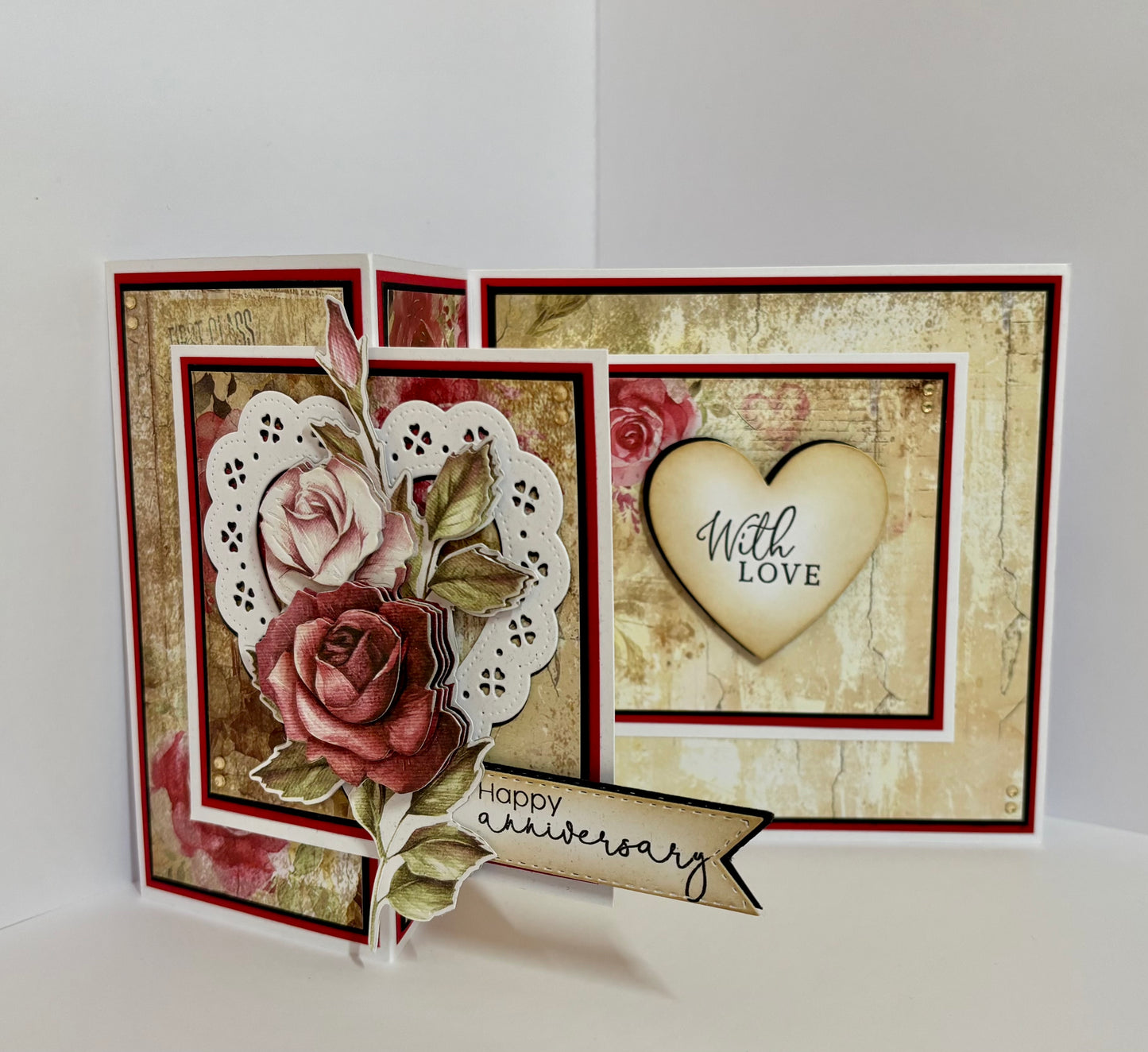 Roses Handmade Anniversary Card