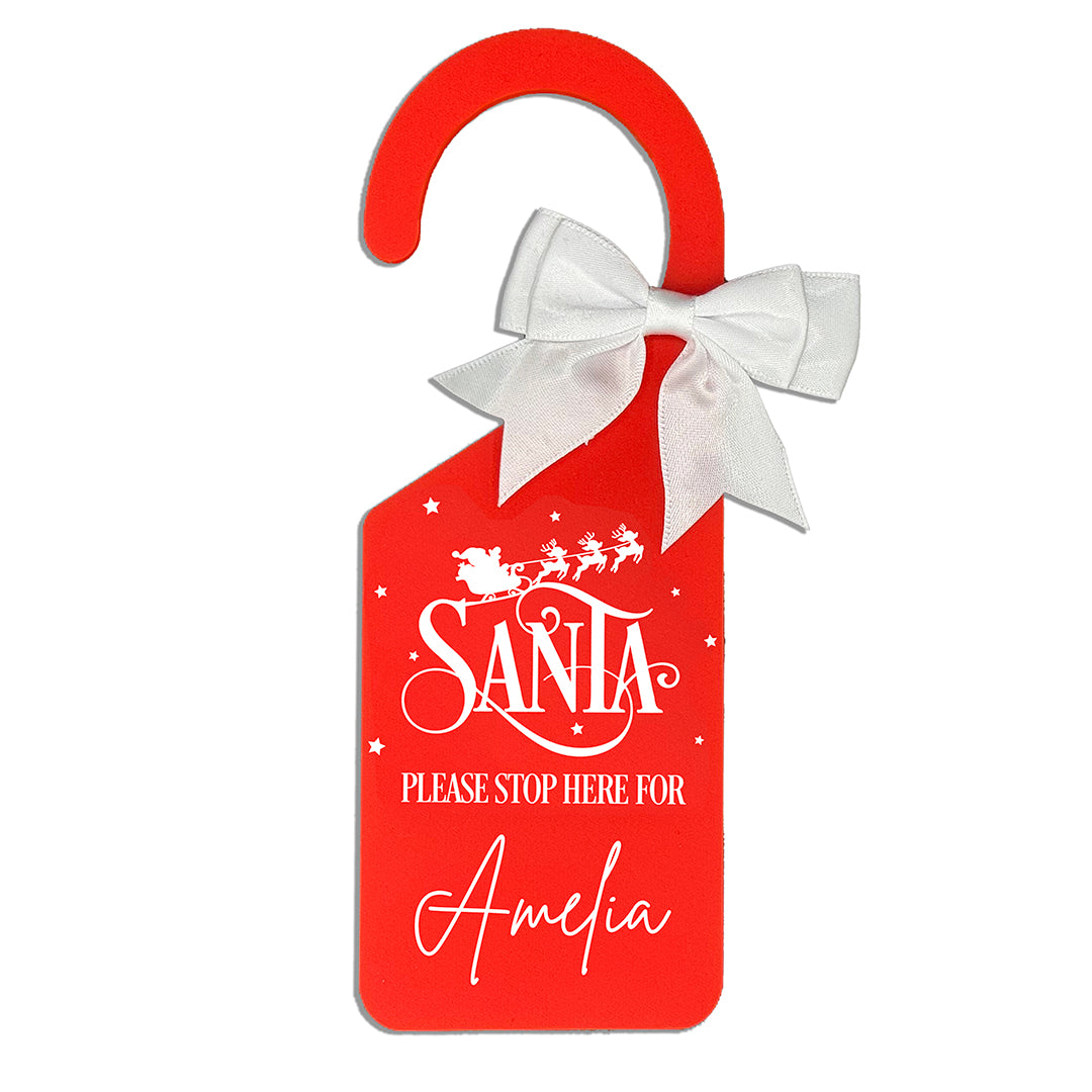 Personalised Santa Stop Here Door Hanger