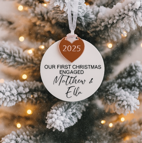 Personalised First Christmas Engaged Decoration