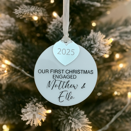 Personalised First Christmas Engaged Decoration