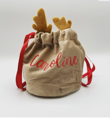 Personalised Reindeer Antler Christmas Gift Bag