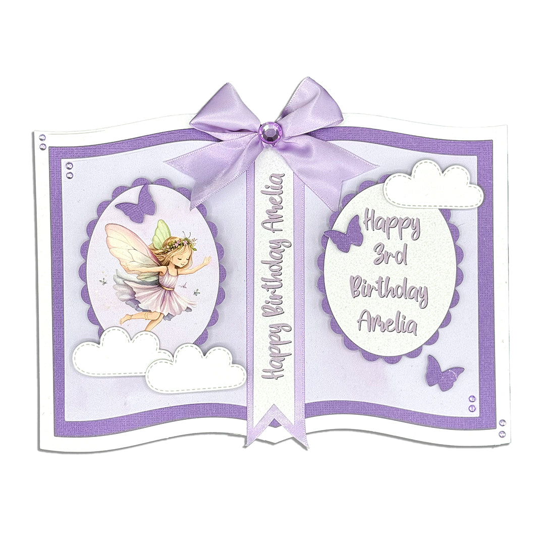 Personalised Violet Fairy Storybook Birthday Card