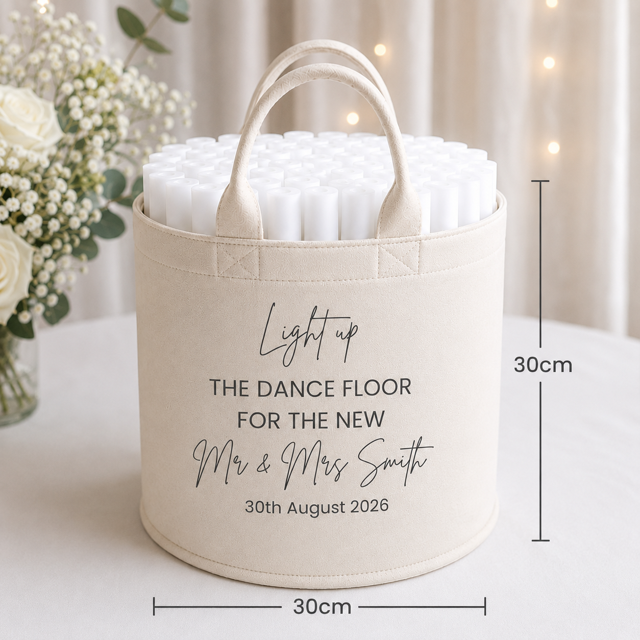 Personalised Wedding Glow Stick Basket