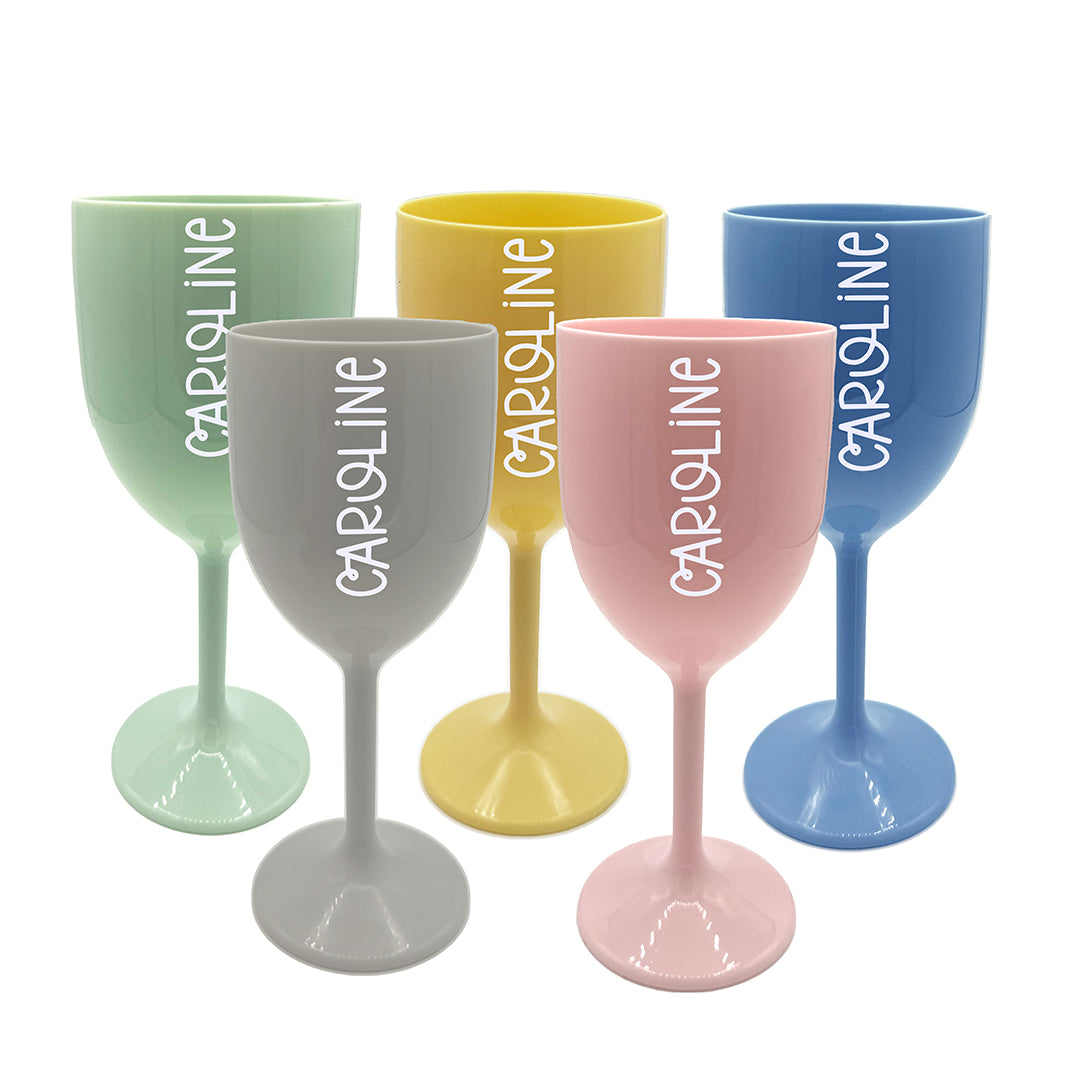 Personalised Small Plastic Wine Glasses - 300ml