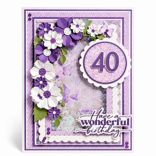 Floral Birthday Shaker Card - Any Age