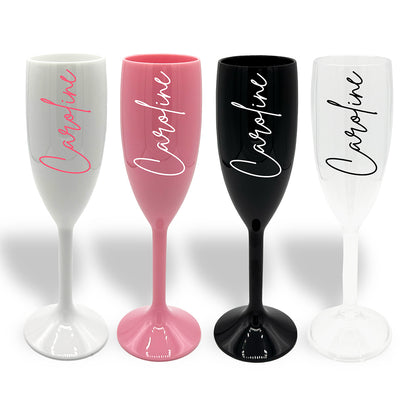 Personalised Plastic Champagne Flutes - Hen Parties, Weddings & Holidays