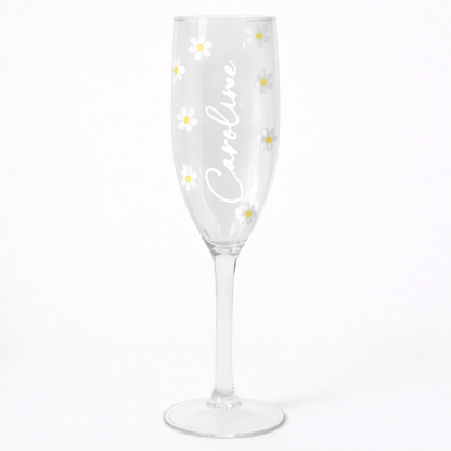 Personalised Daisy Plastic Champagne Flute
