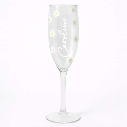 Personalised Daisy Plastic Champagne Flute