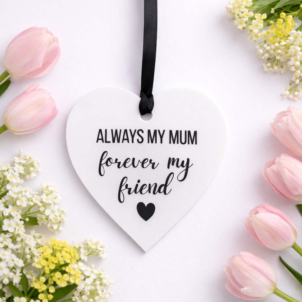Always My Mum Acrylic Heart Decoration