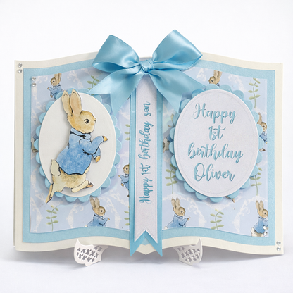 Personalised 1st Birthday Card – Peter Rabbit Style – Blue or Pink