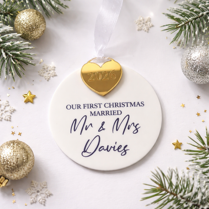 Personalised First Christmas Married Decoration