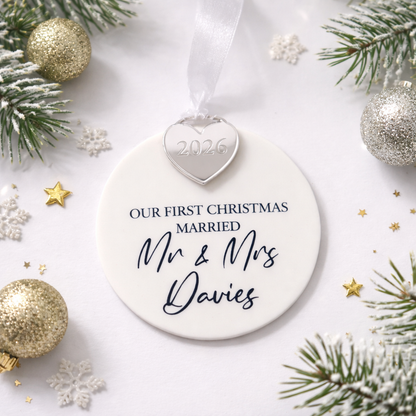 Personalised First Christmas Married Decoration