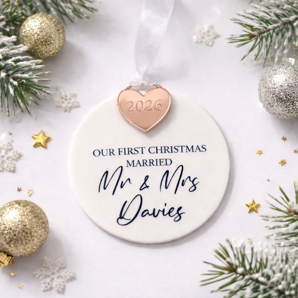 Personalised First Christmas Married Decoration