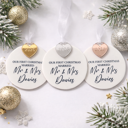 Personalised First Christmas Married Decoration