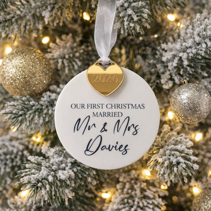 Personalised First Christmas Married Decoration