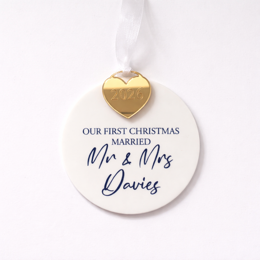 Personalised First Christmas Married Decoration