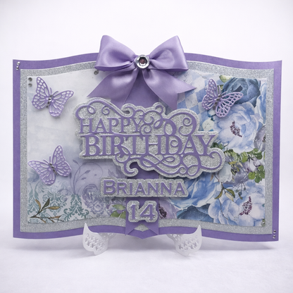 Lilac Floral Storybook Birthday Card