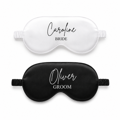 Personalised Bride & Groom Sleep Mask Set