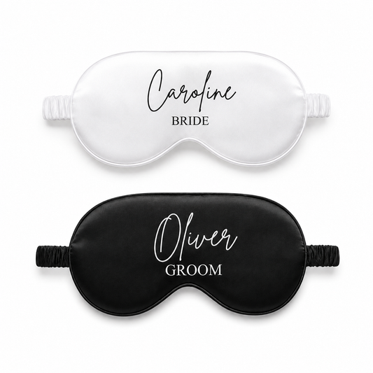 Personalised Bride & Groom Sleep Mask Set