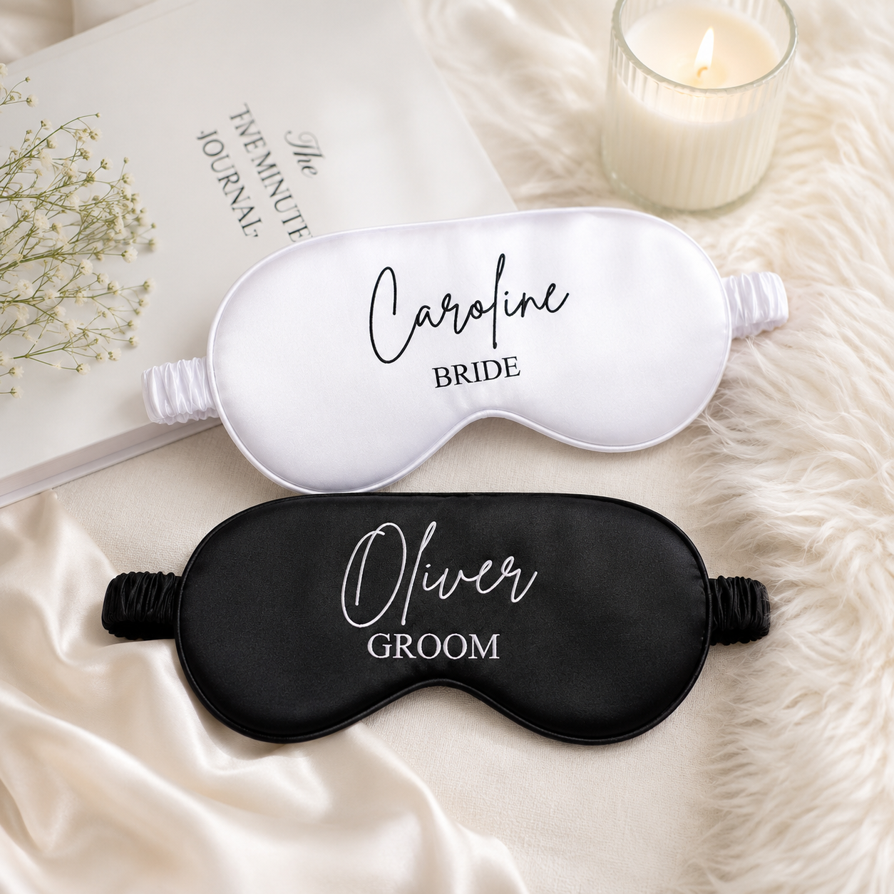 Personalised Bride & Groom Sleep Mask Set