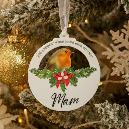 Robin Memorial Christmas Ornament Remembrance Decoration