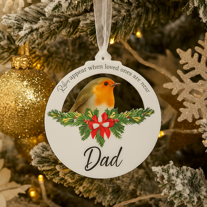 Robin Memorial Christmas Ornament Remembrance Decoration
