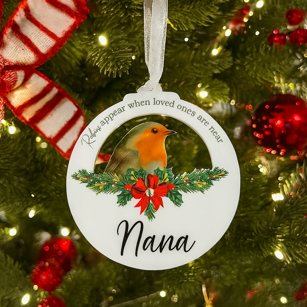 Robin Memorial Christmas Ornament Remembrance Decoration