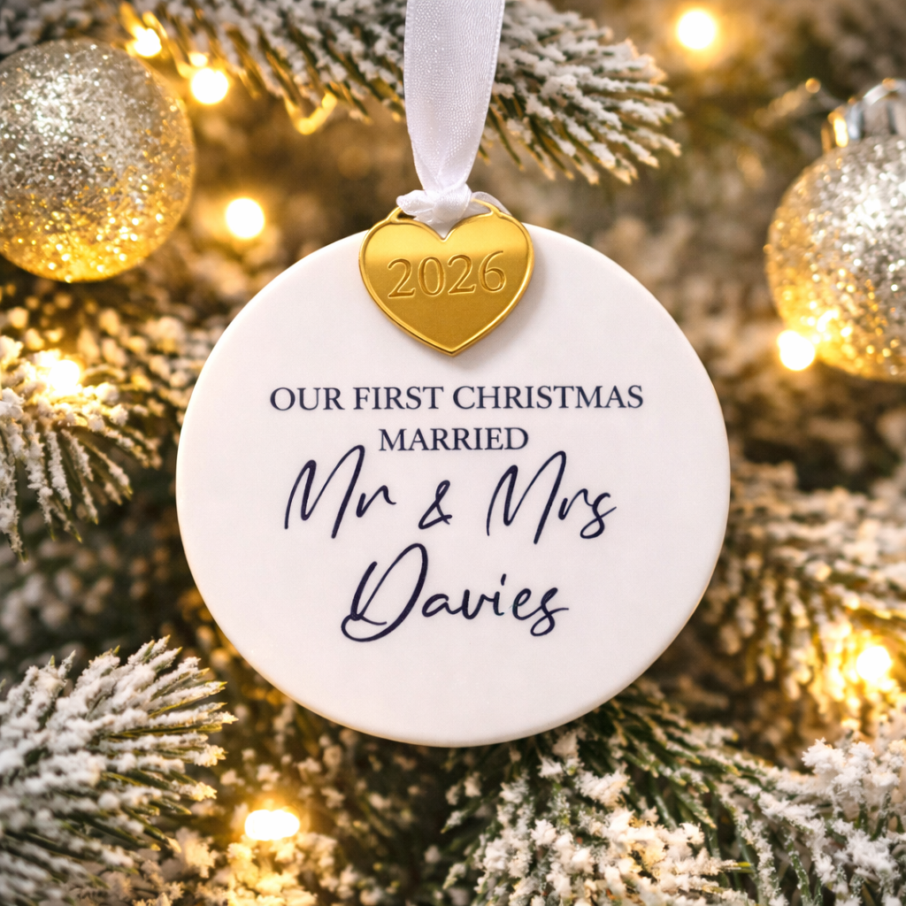 Personalised First Christmas Married Decoration