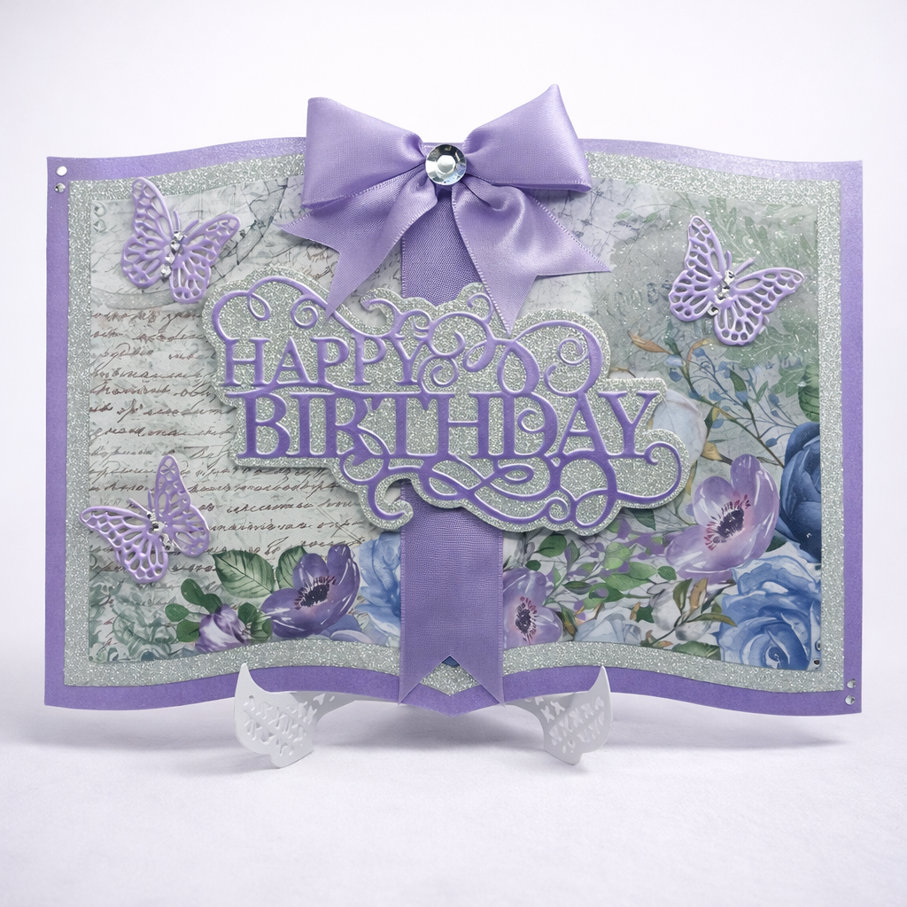 Lilac Floral Storybook Birthday Card