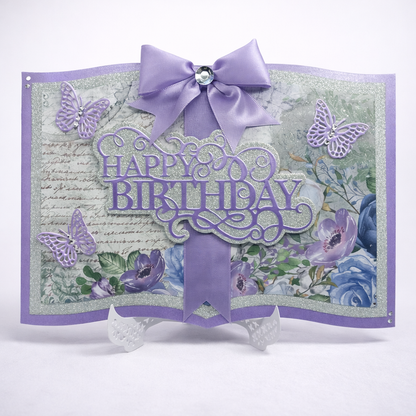 Lilac Floral Storybook Birthday Card