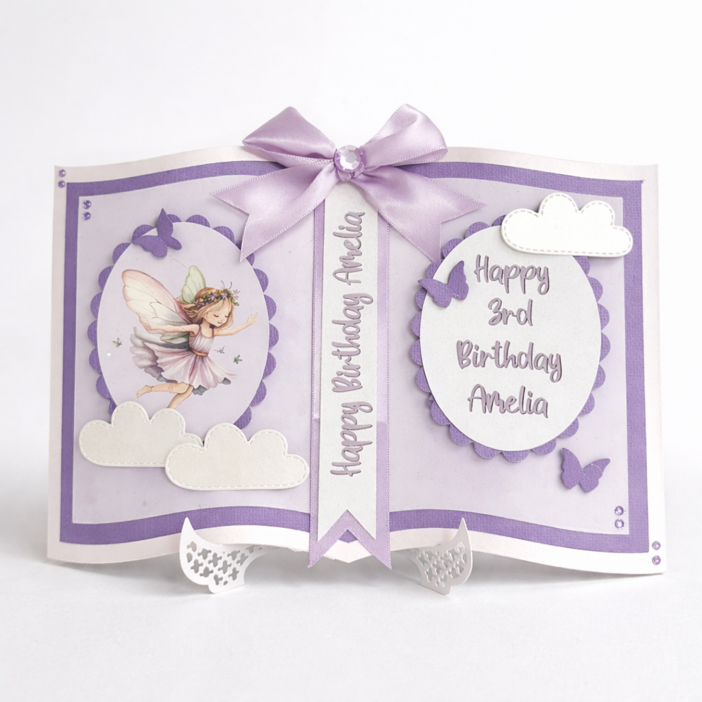 Personalised Violet Fairy Storybook Birthday Card