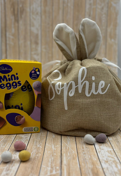 Personalised Easter Bunny Jute gift Bag