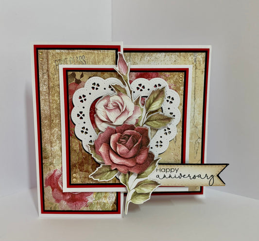 Roses Handmade Anniversary Card