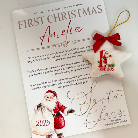 Personalised First Christmas Letter & Keepsake Ornament – 2025 Edition