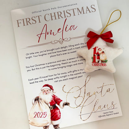 Personalised First Christmas Letter & Keepsake Ornament – 2025 Edition