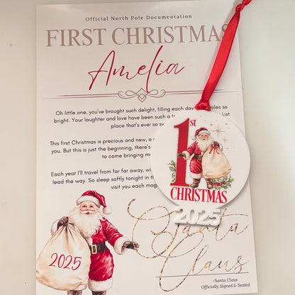 Personalised First Christmas Letter & Keepsake Ornament – 2025 Edition