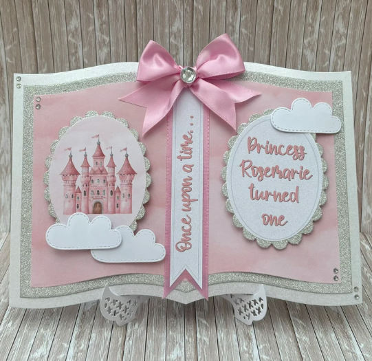 Personalised Pink Princess Storybook Birthday Card