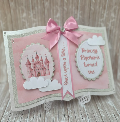 Personalised Pink Princess Storybook Birthday Card