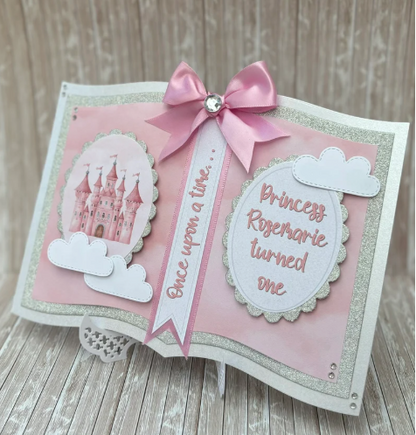 Personalised Pink Princess Storybook Birthday Card