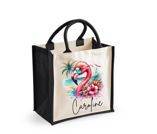 Personalised Flamingo Summer Tote Bag