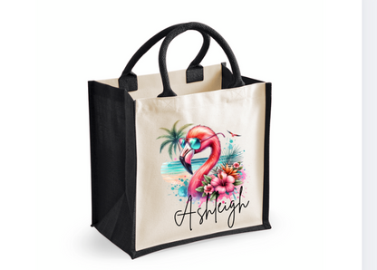 Personalised Flamingo Summer Tote Bag