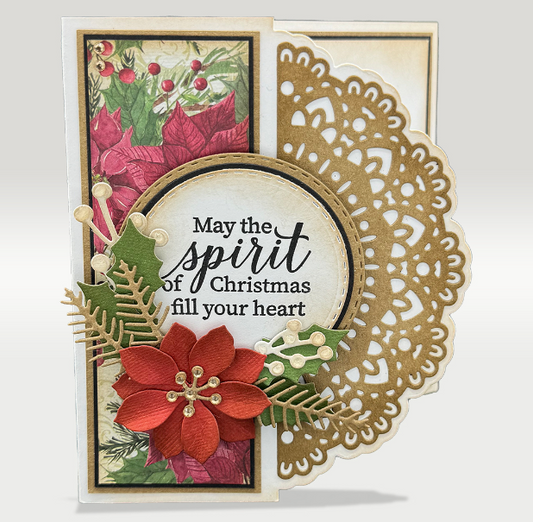 Handmade Poinsettia Christmas Card