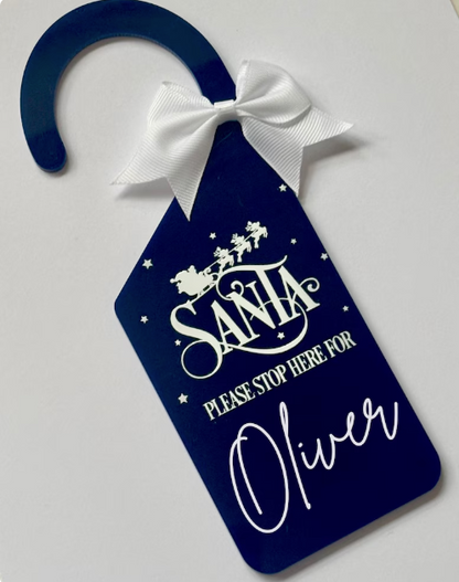 Personalised Santa Stop Here Door Hanger