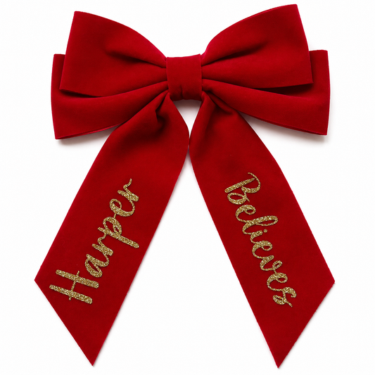 Personalised Christmas "Believes" Hair Bow