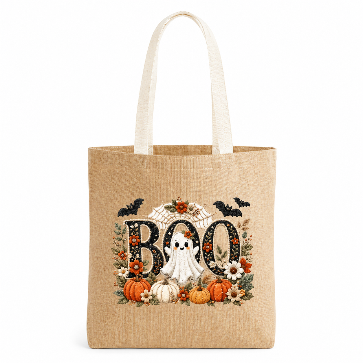 Boo Jute Tote Bag