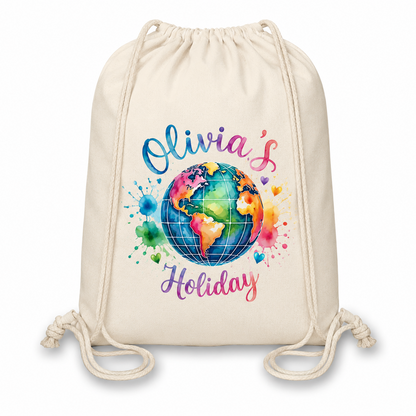 Personalised Children's Travel Drawstring Bag