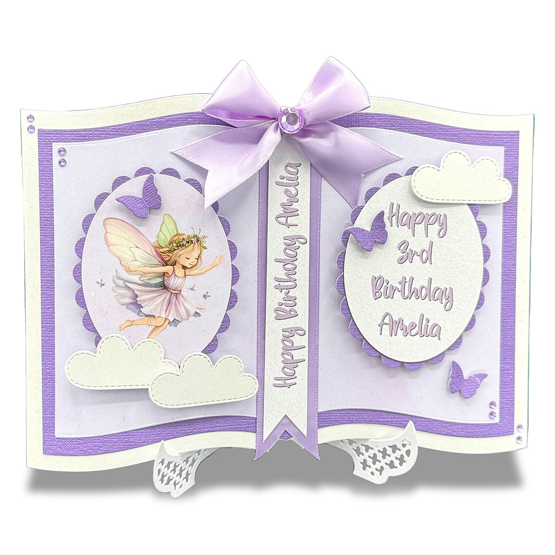 Personalised Violet Fairy Storybook Birthday Card